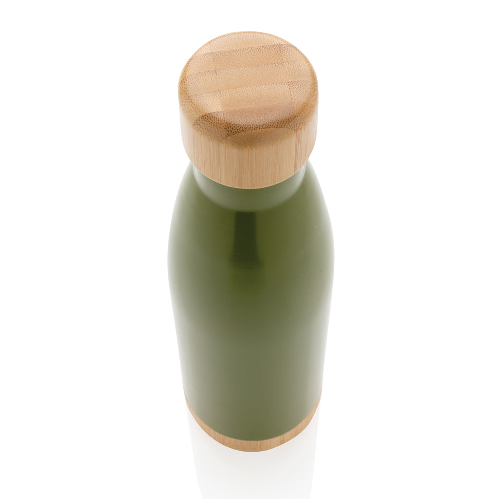 Vakuum stainless steel flaska med kork och botten i bambu