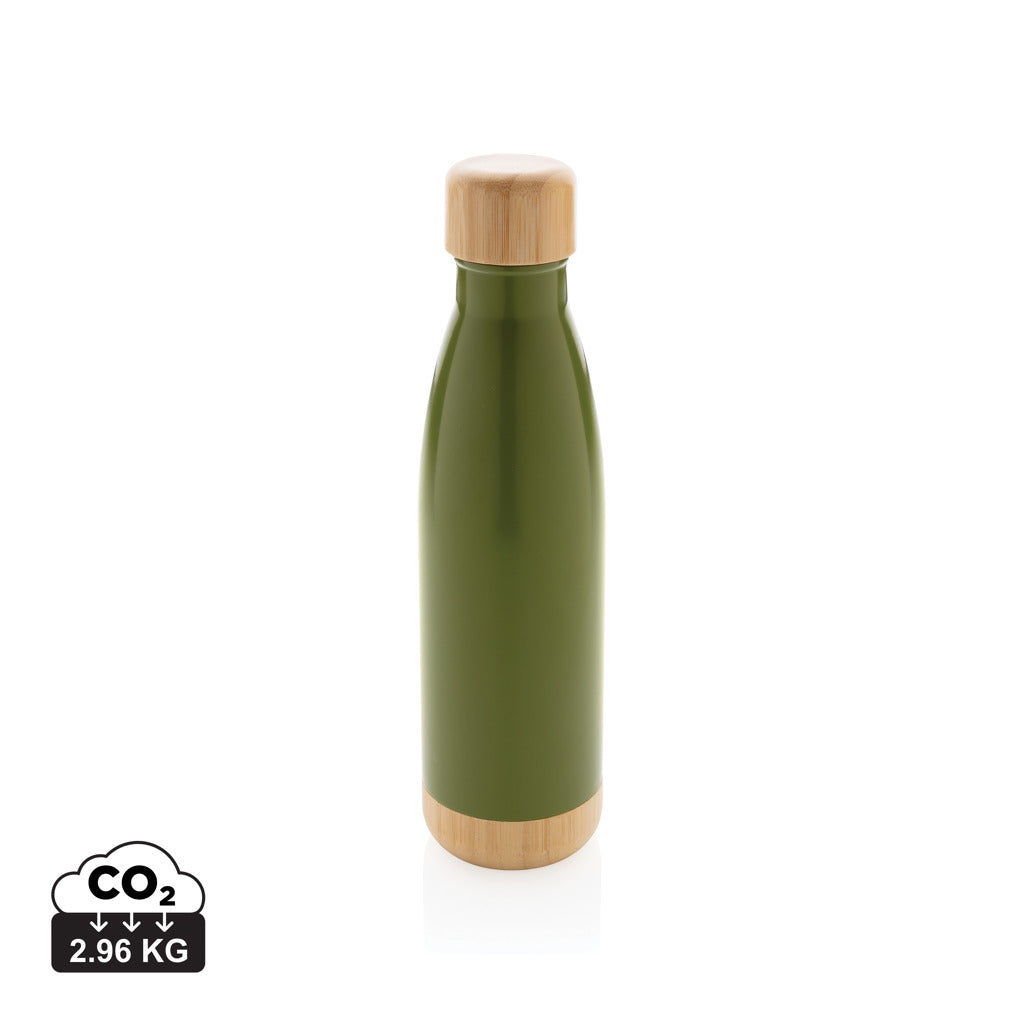 Vakuum stainless steel flaska med kork och botten i bambu