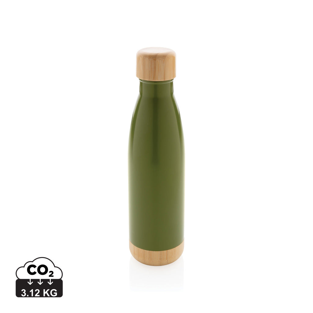 Vakuum stainless steel flaska med kork och botten i bambu