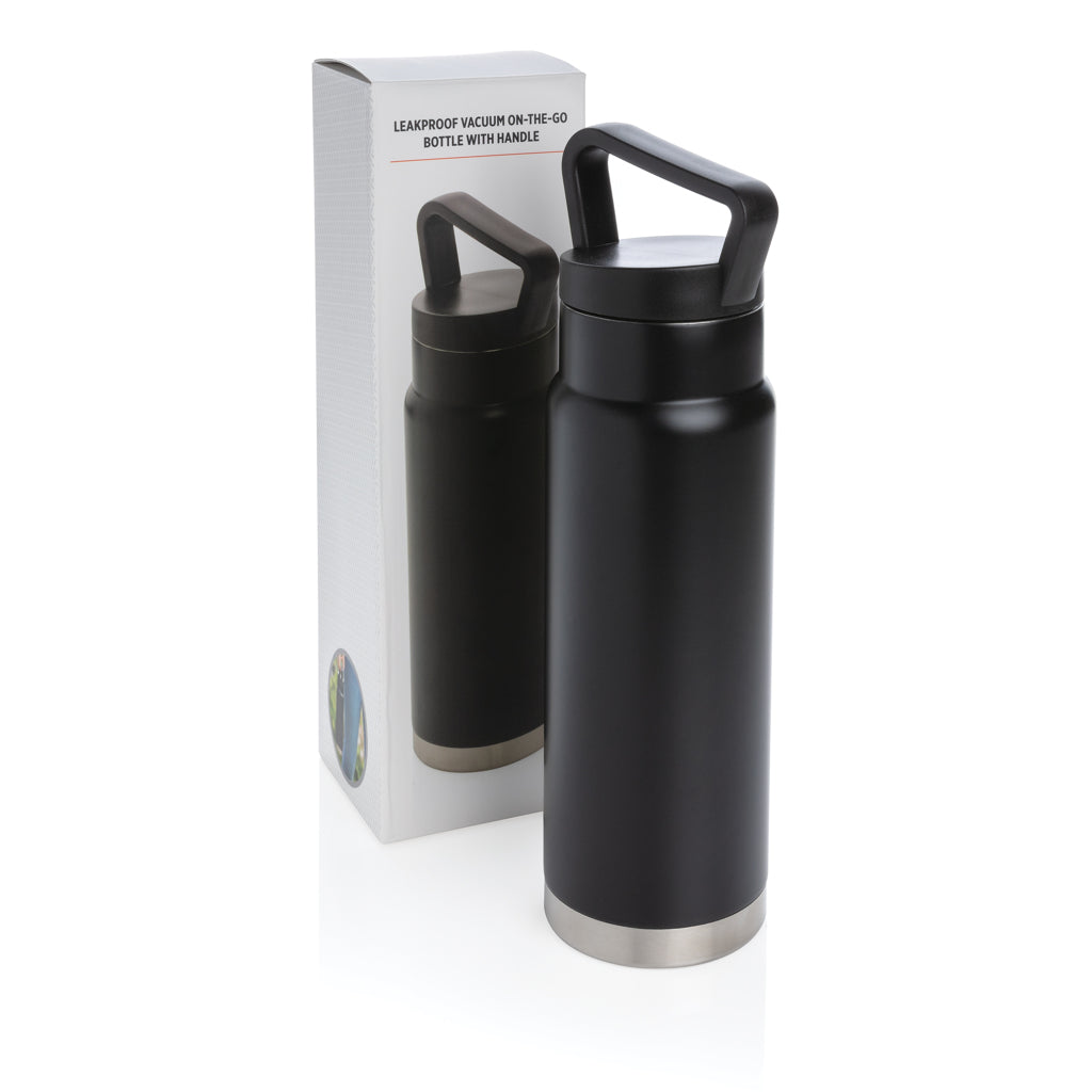 Läckagesäker on-the-go vakuumflaska med handtag