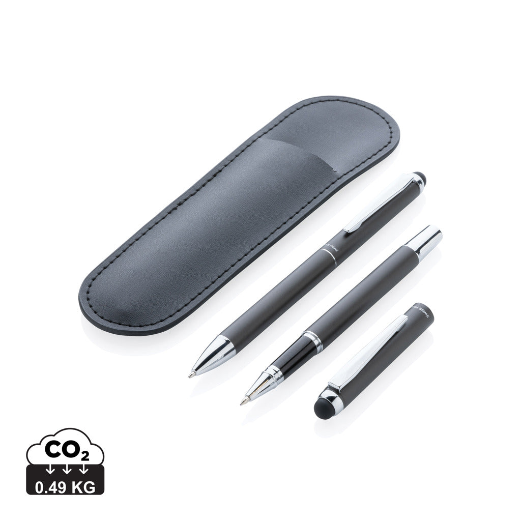 Swiss Peak lyxigt pennset i PU fodral