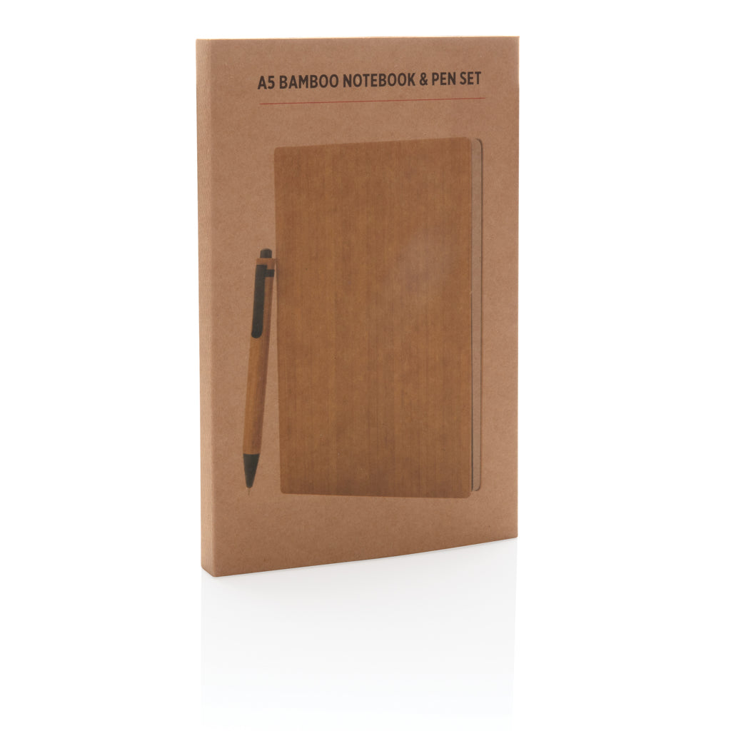 A5 bambu anteckningsbok & penna