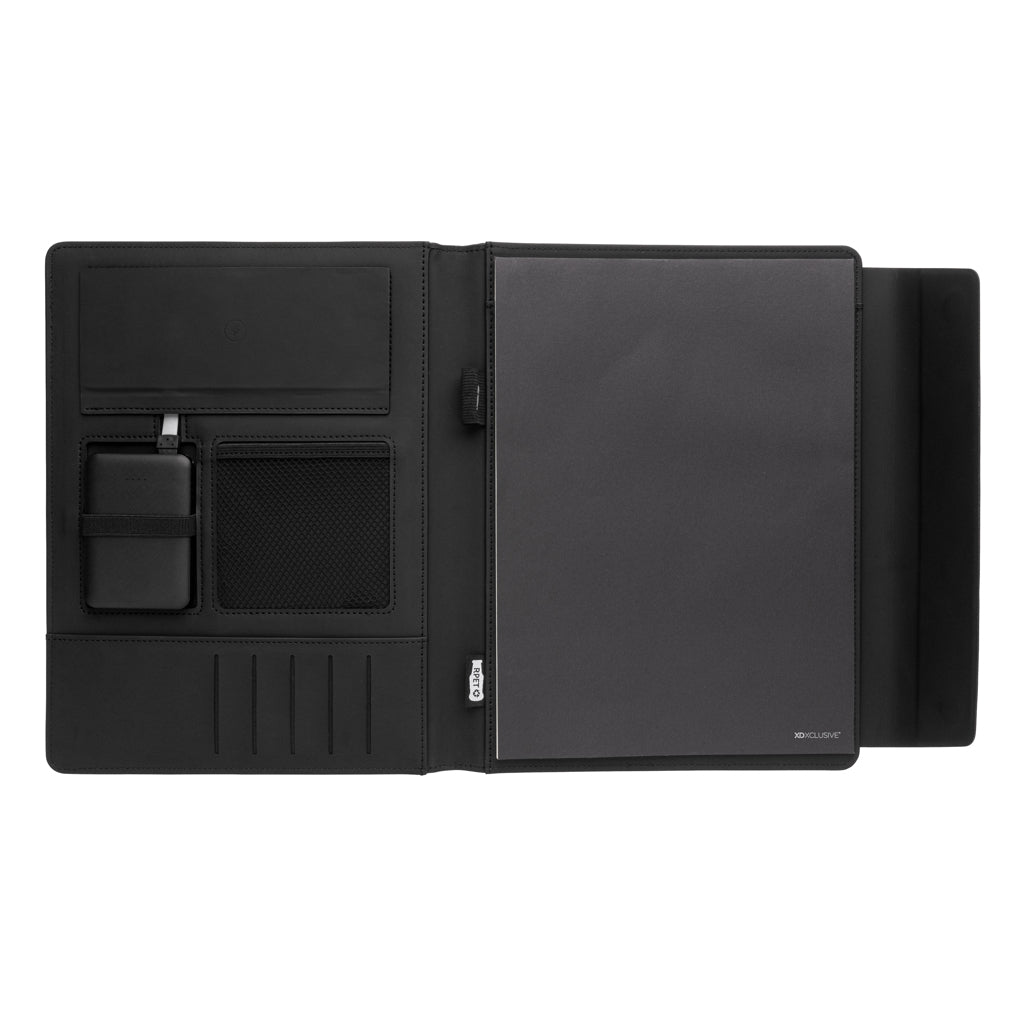 Fiko A4 portfolio med 5W trådlös laddning och powerbank