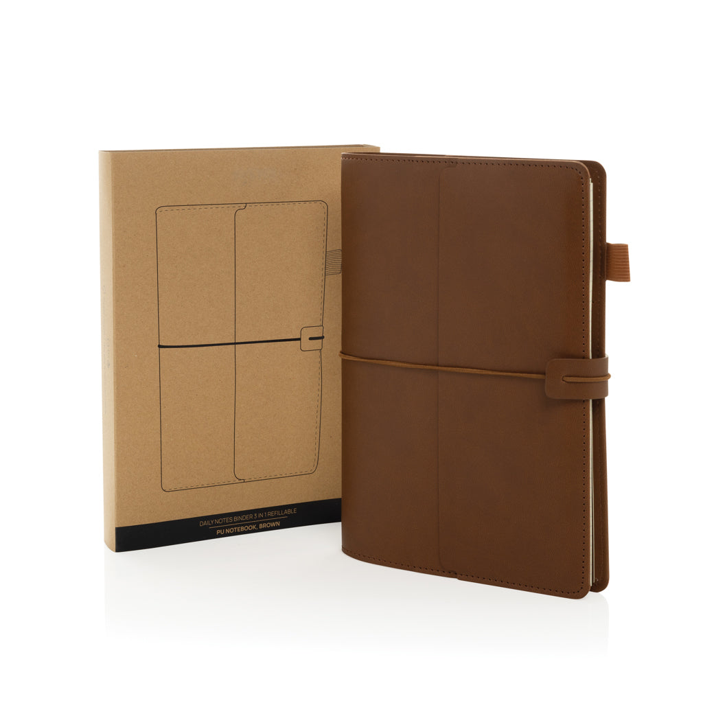 Daily Notes Binder 3-i-1 refill PU anteckningsbok
