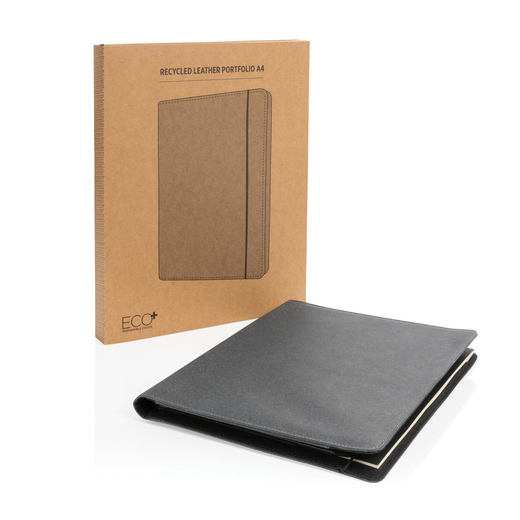 A4 portfolio i återvunnet läder