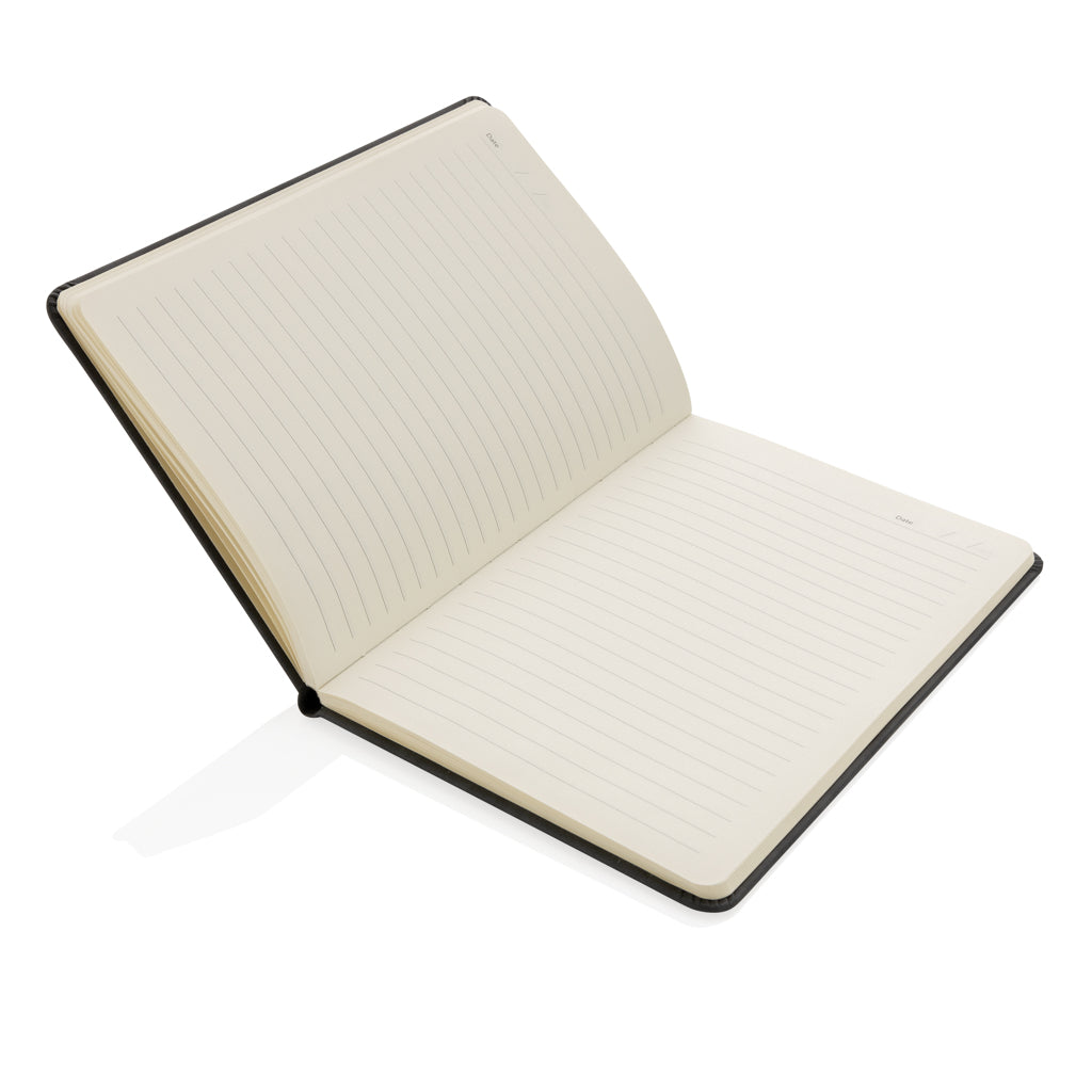 A5 hardcover PU anteckningsbok med mobil och-pennhållare