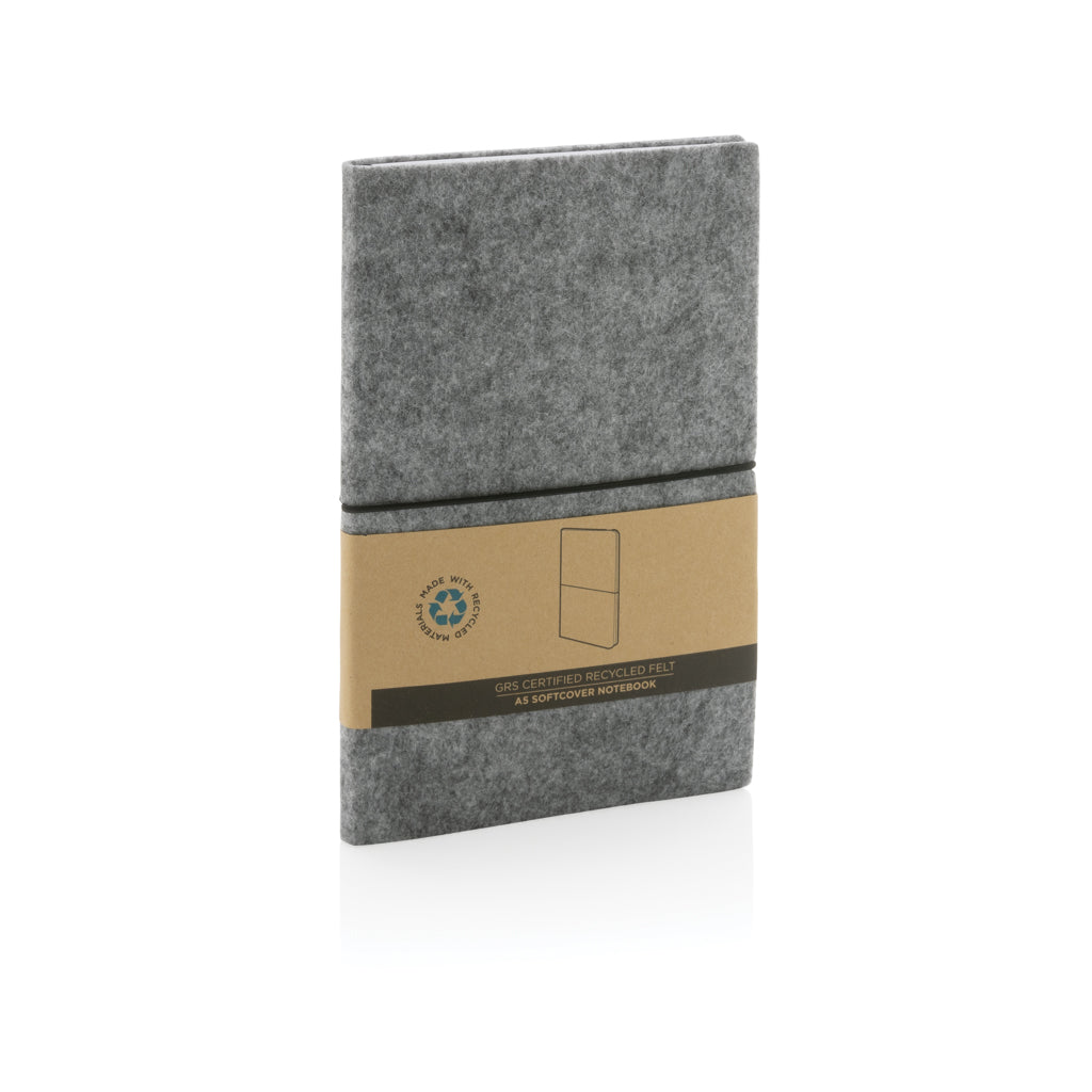 A5 softcover filt anteckningsbok GRS certifierad