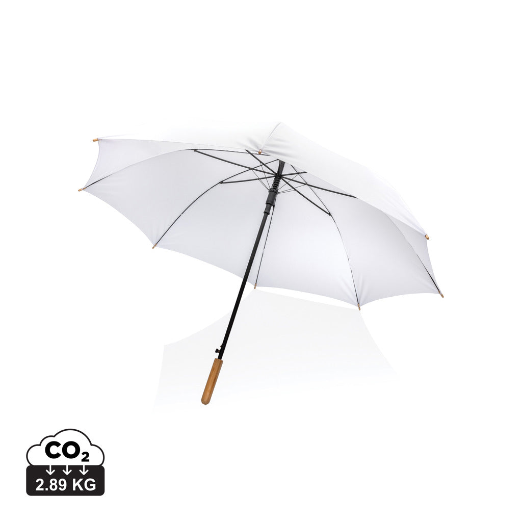 27' Impact AWARE™ RPET 190T automatisk öppning paraply bambu