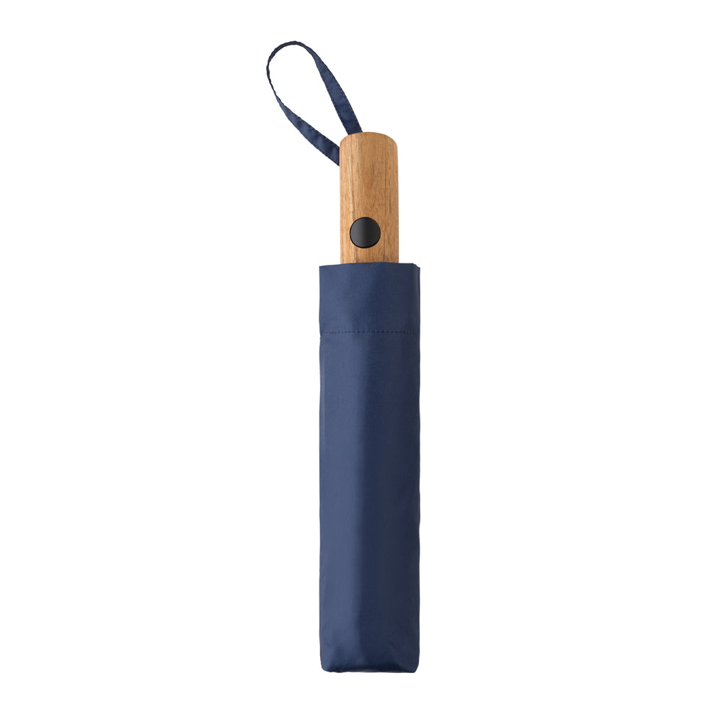 Kaycey 21” AWARE™ RPET Acacia trä mini paraply auto open