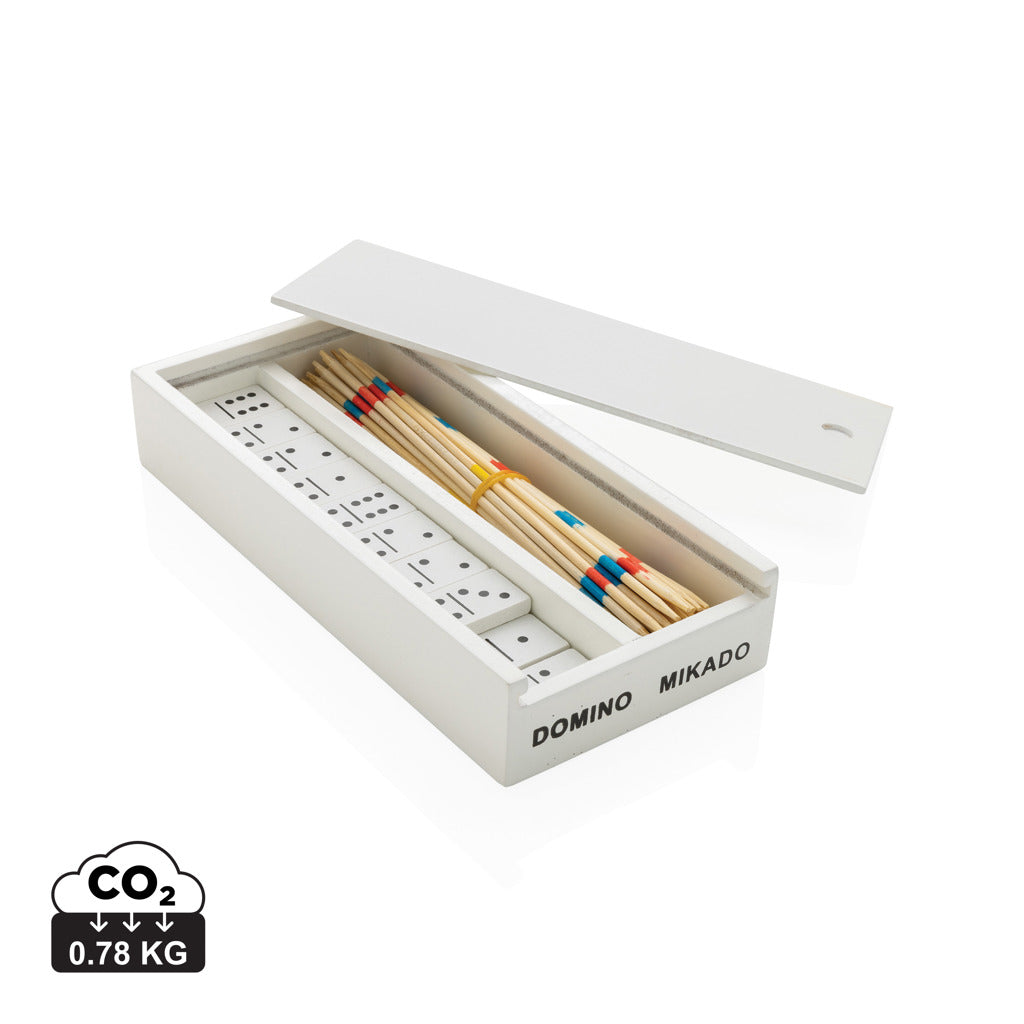 Mikado (plockepinn) / domino i trälåda