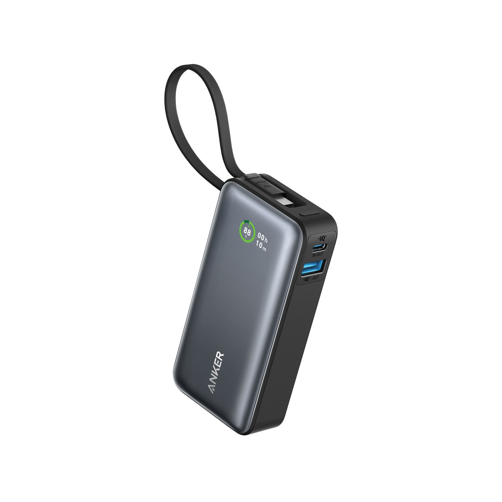 Anker Nano powerbank 30W, inbyggd USB-C kabel