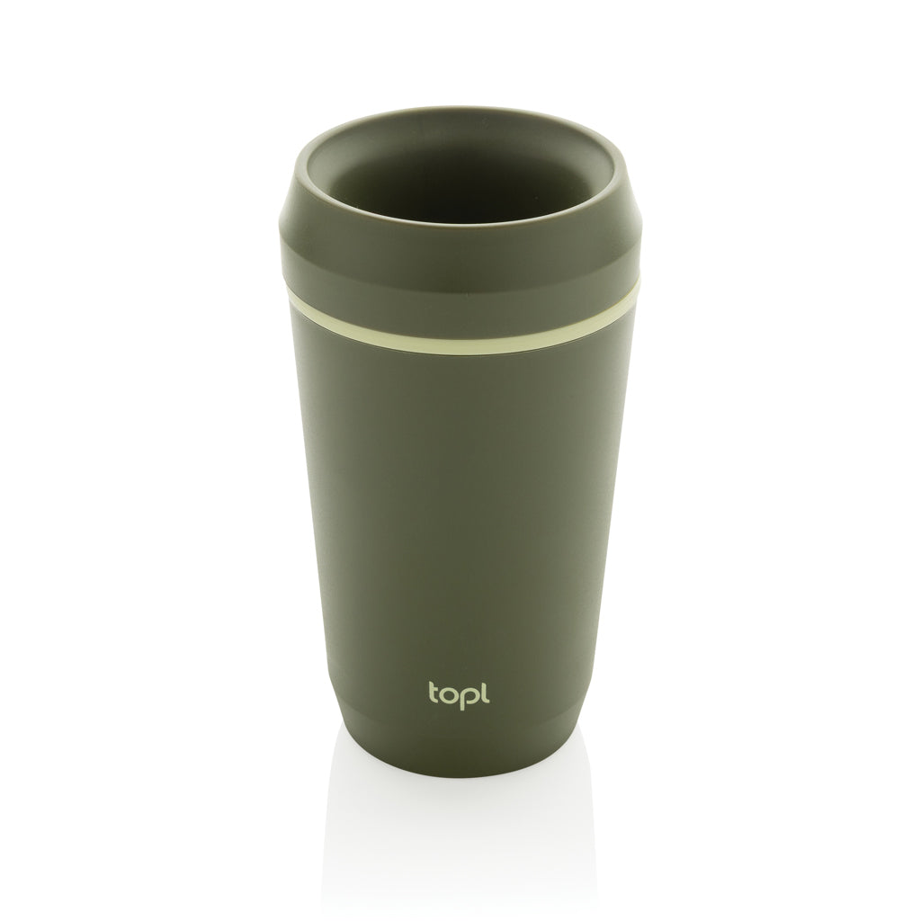 Topl To Go-glas av återvunnen plast Patenterat 360-lock 354
