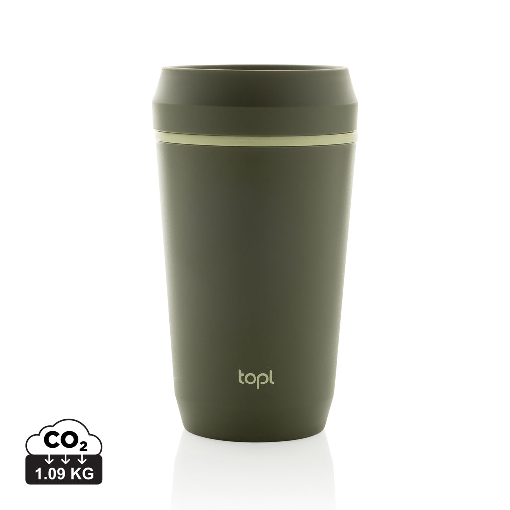 Topl To Go-glas av återvunnen plast Patenterat 360-lock 354