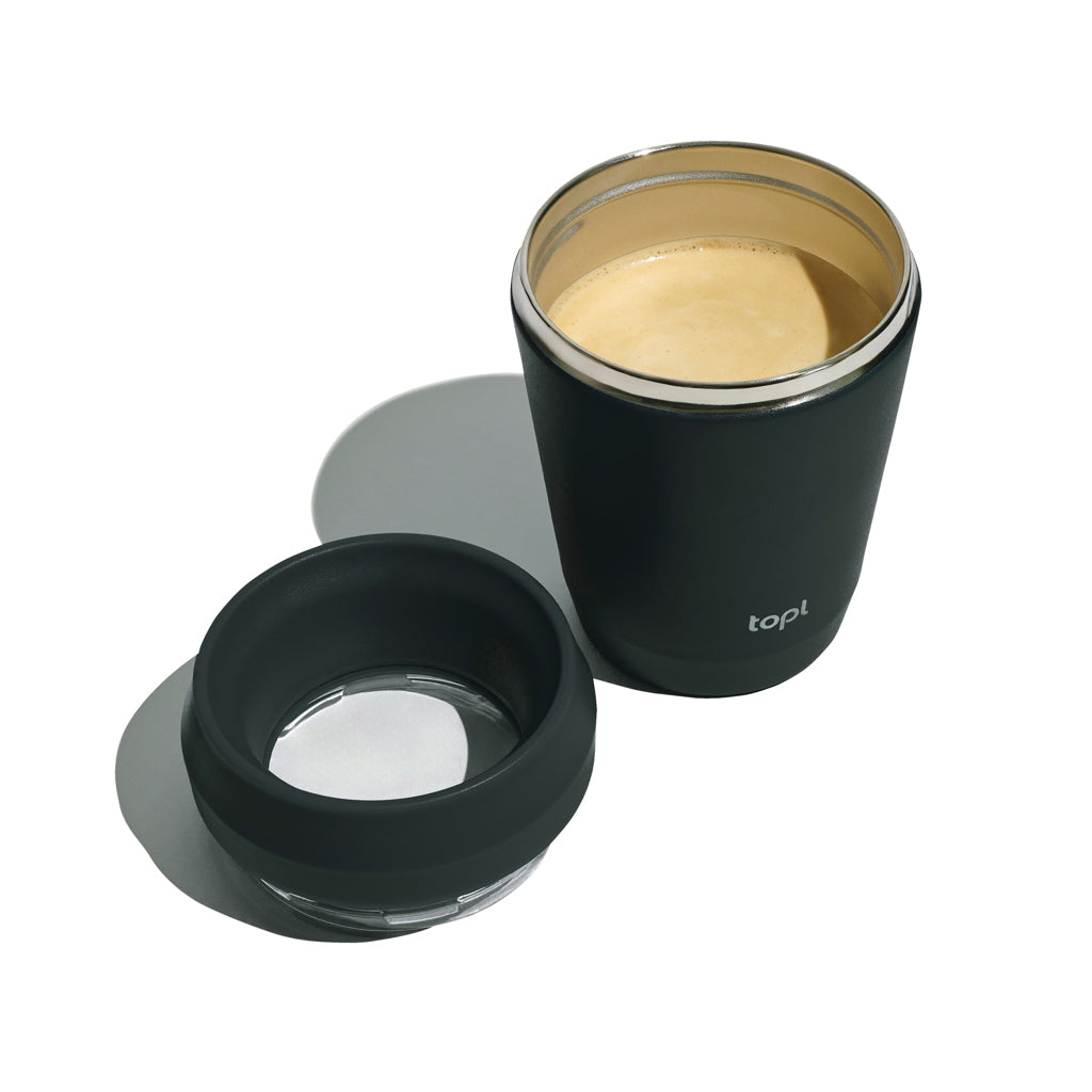 Topl To Go-glas i återvunnet stål Patenterat 360-lock 235 ml