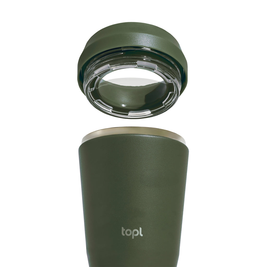 Topl To Go-glas i återvunnet stål Patenterat 360-lock 235 ml