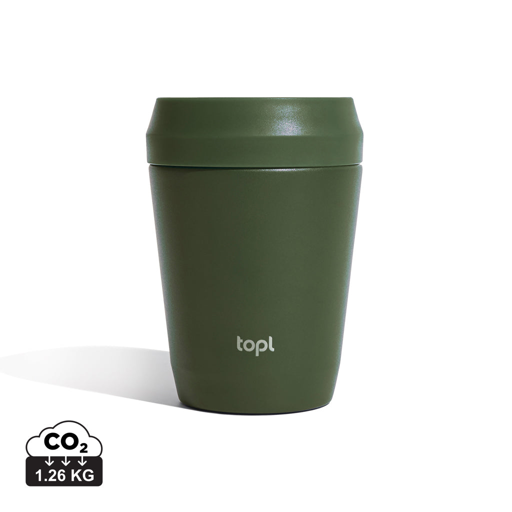 Topl To Go-glas i återvunnet stål Patenterat 360-lock 235 ml