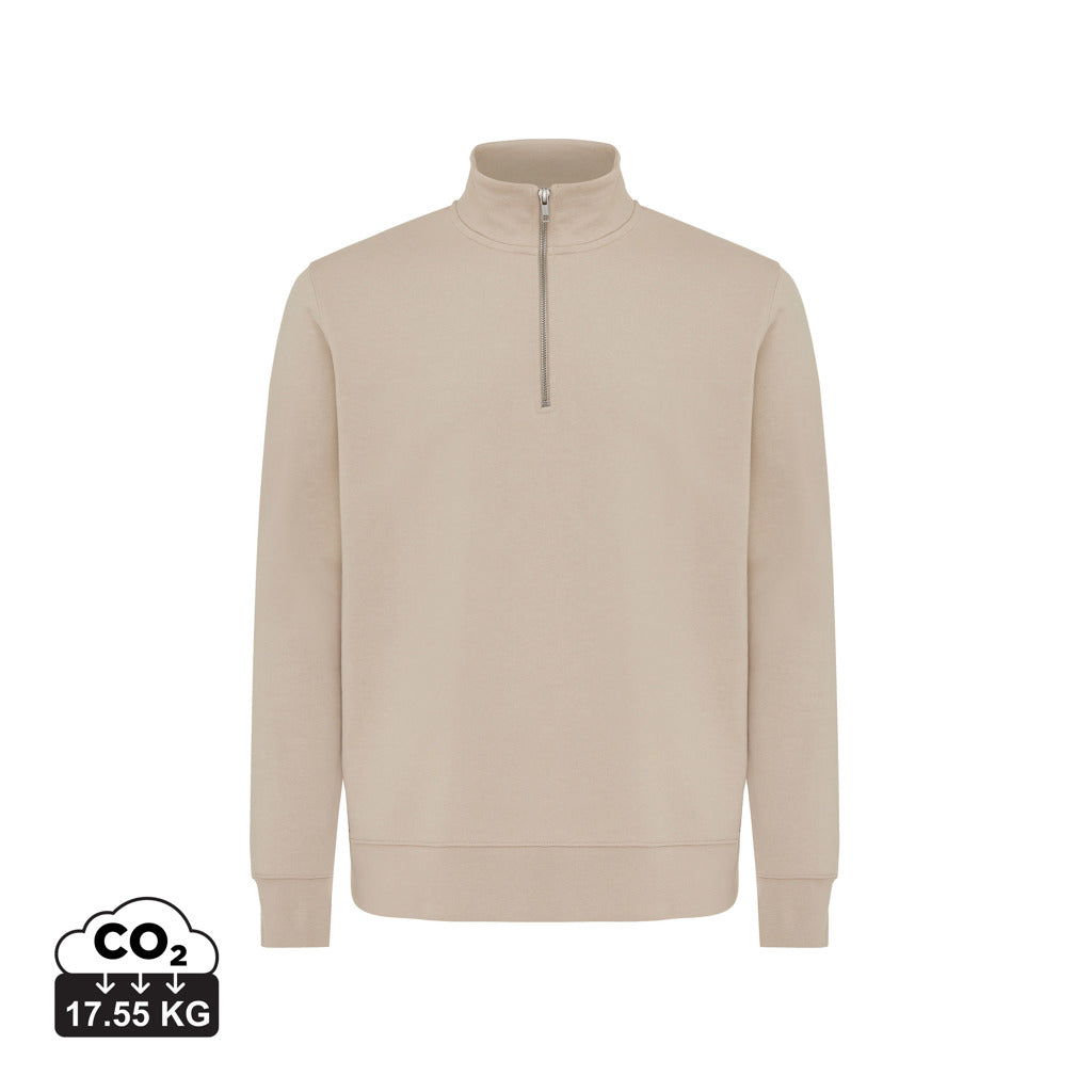 IQONIQ Elgon tröja i återvunnen bomull med kvartslång dragke
