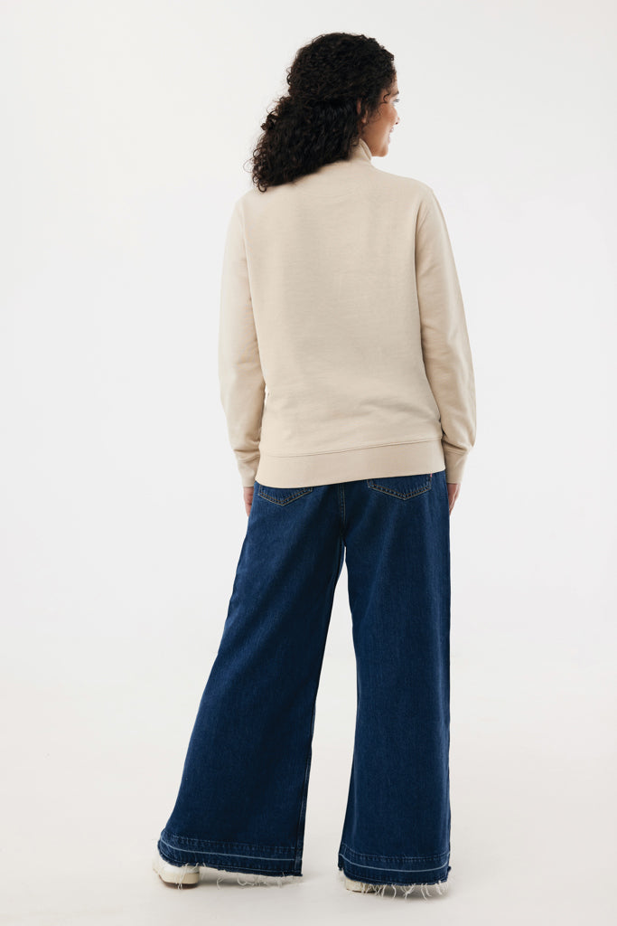 IQONIQ Elgon tröja i återvunnen bomull med kvartlång dragked