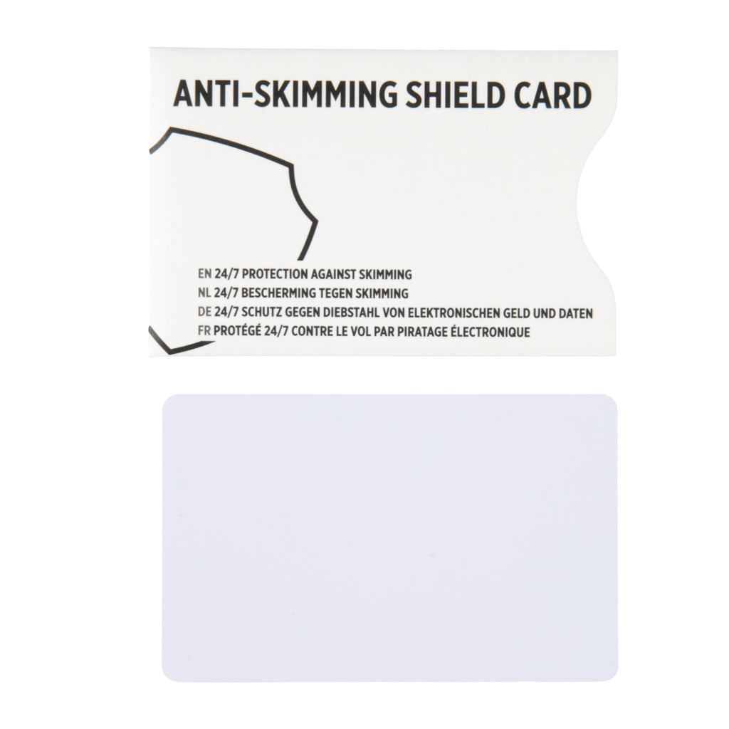 Anti-skimming kortsköld med aktivt störnings-chip